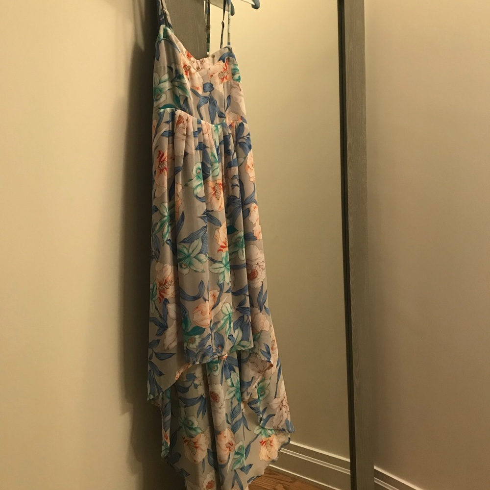High low floral dress with adjustable straps